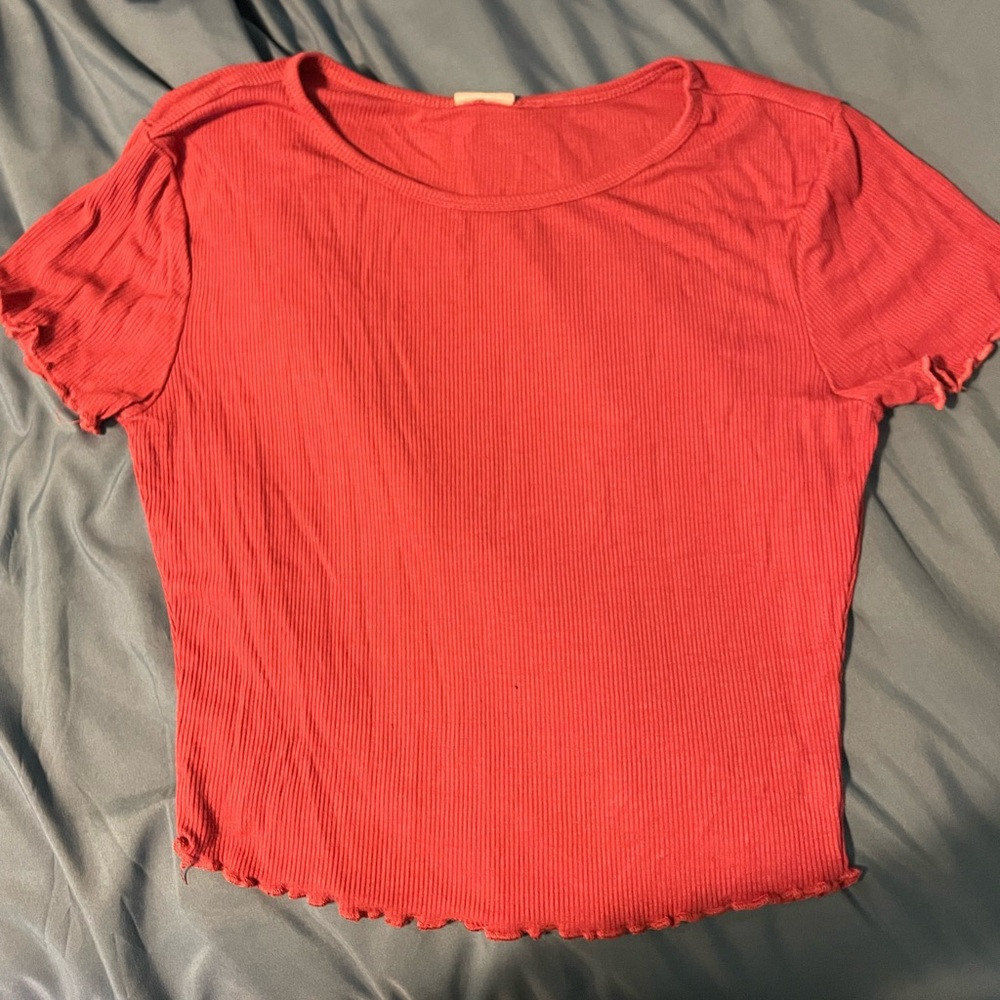 rosy pink destined cropped lettuce tee, medium